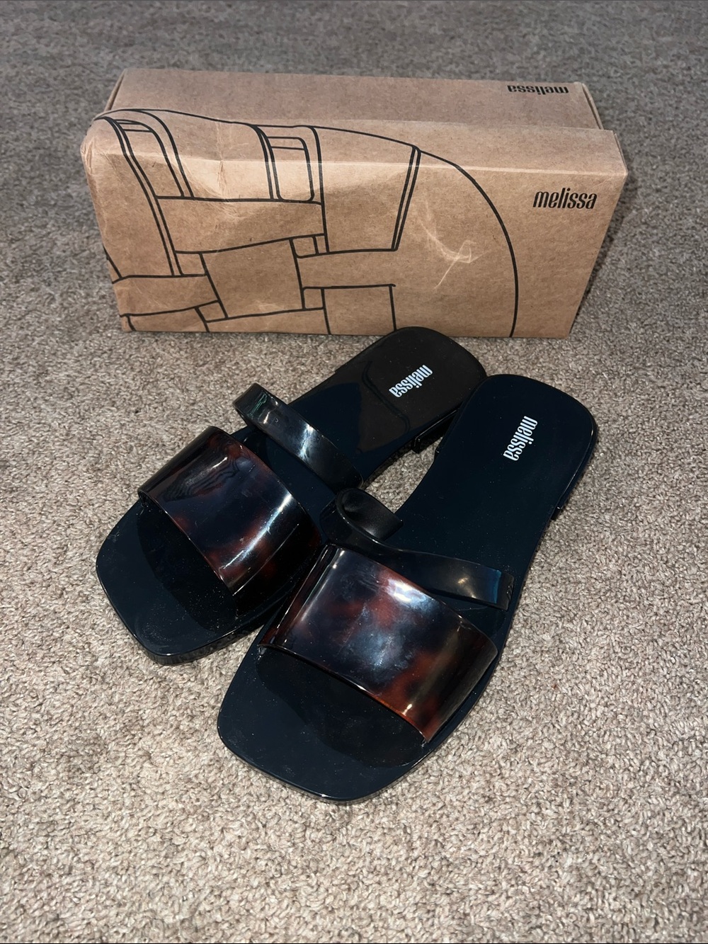 Melissa Mel Ivy Slide II Sandals with Tortoiseshell Straps
